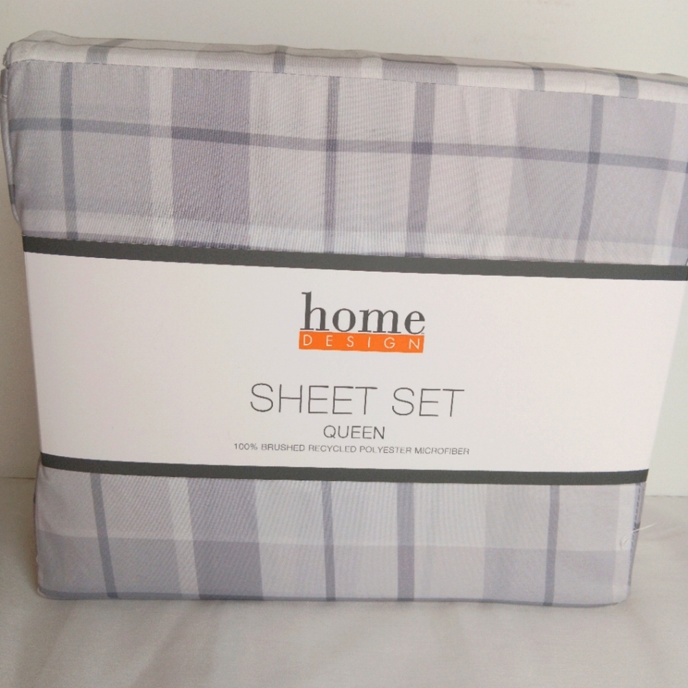 Home Design 100% Polyester Microfiber Sheet Set Queen